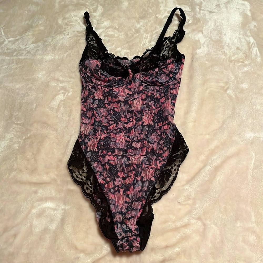 Vintage floral and lace bodysuit from 1980s